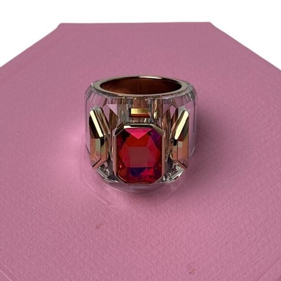 Swarovski Chroma Cocktail Ring Pink and Gold 60 EUR - 9 USA - Picture 2 of 11